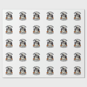Halloween Bulldog Shirt Cute Witch Dog Vintage Gra Wrapping Paper