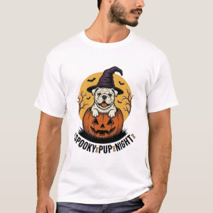 Halloween Bulldog Shirt With Vintage Pumpkin Dog A