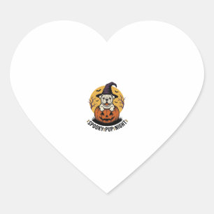 Halloween Bulldog Shirt With Vintage Pumpkin Dog A Heart Sticker