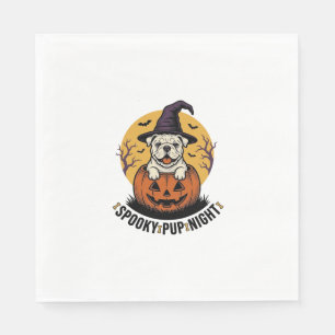 Halloween Bulldog Shirt With Vintage Pumpkin Dog A Napkin