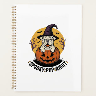 Halloween Bulldog Shirt With Vintage Pumpkin Dog A Planner