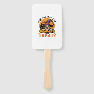Halloween Bulldog Witch Dog Treat Vintage Shirt De Hand Fan