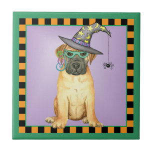 Halloween Bullmastiff Ceramic Tile