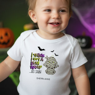 Halloween Bum Wrap Mummy Baby Green ID683 Bodysuit