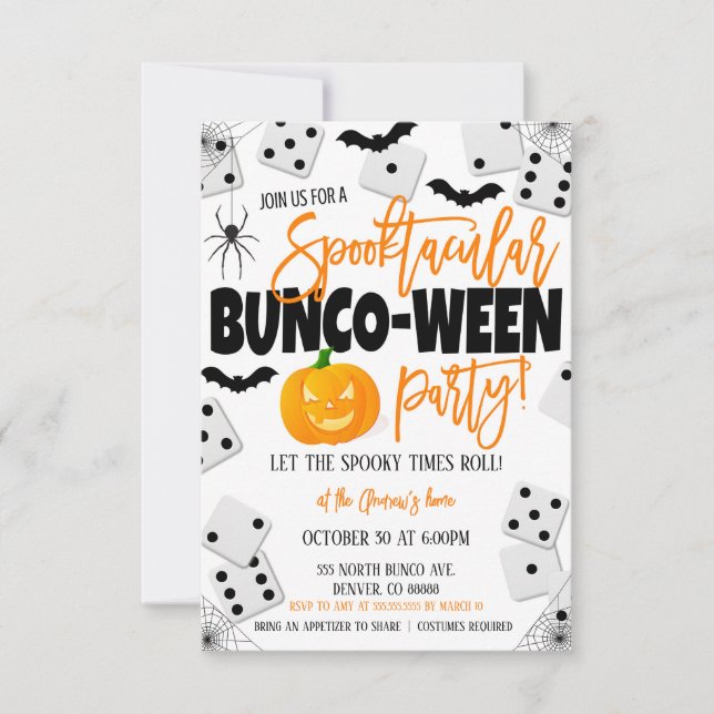 Halloween Bunco Party Invitation (Front)