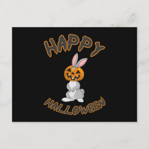 Halloween Bunny Rabbit Pumpkin Horror Gift Idea Postcard