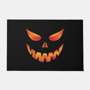 Halloween Burning Pumpkin Face Doormat
