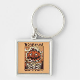 Halloween Burning Pumpkin Key Ring