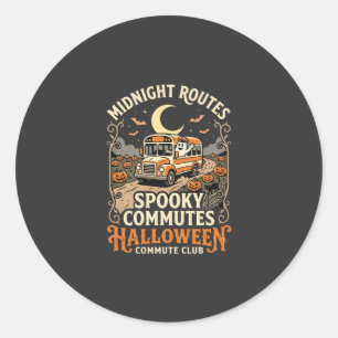 Halloween Bus Driver Midnight Route Classic Round Sticker