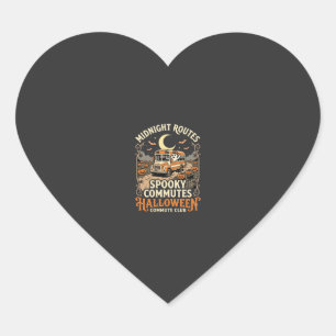 Halloween Bus Driver Midnight Route Heart Sticker
