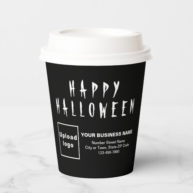 Halloween Business Black Paper Cup (Front)