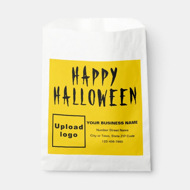 Halloween Business Yellow Background Paper Bag (Front)