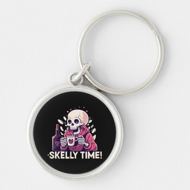halloween but its skelly time key ring (Front)