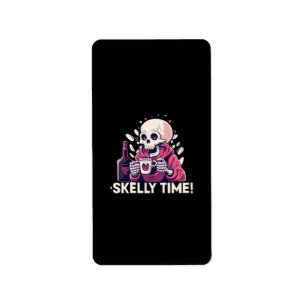 halloween but its skelly time label