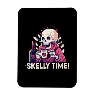halloween but its skelly time magnet