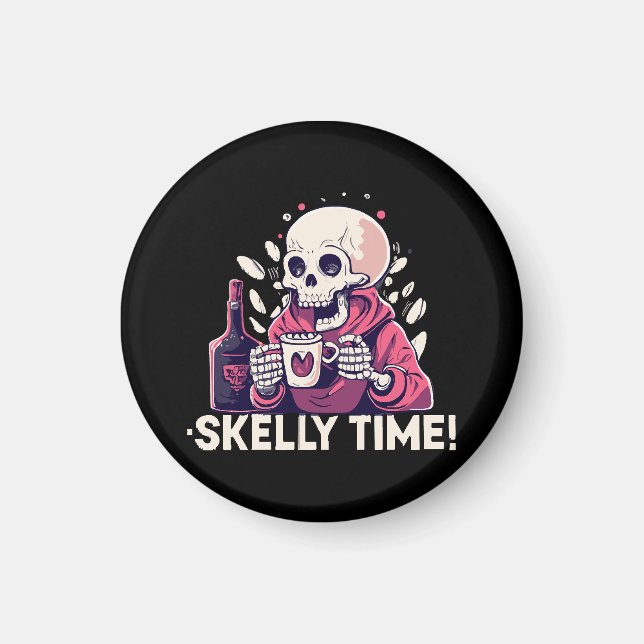 halloween but its skelly time magnet (Front)
