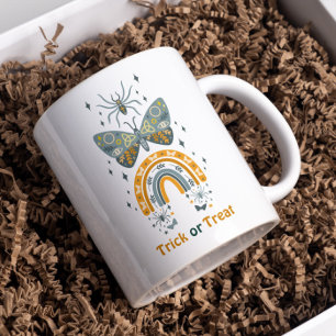 Halloween butterflies, rainbow and spiders coffee mug