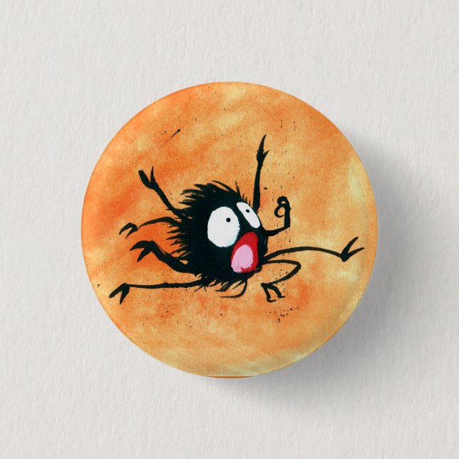 Halloween Button! Spooked Little Spider! 3 Cm Round Badge (Front)