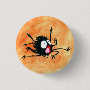Halloween Button! Spooked Little Spider! 3 Cm Round Badge