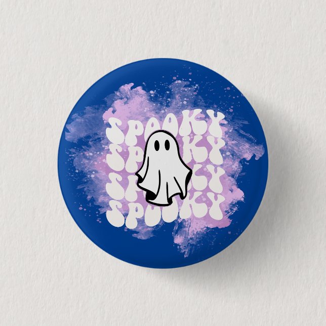 Halloween Buttons, Spooky Print White Sheet Ghost 3 Cm Round Badge (Front)