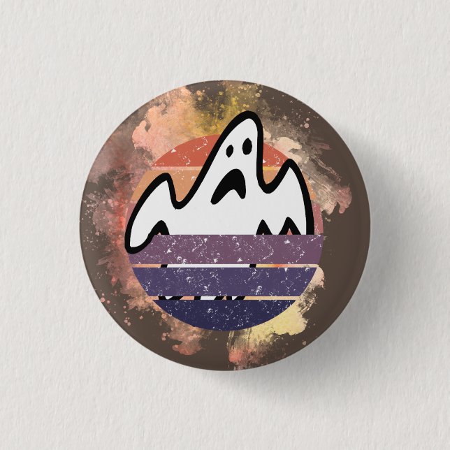 Halloween Buttons, White Sheet Ghost graphic print 3 Cm Round Badge (Front)