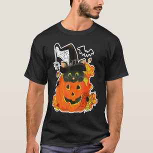 Halloween Ca Black Cat Pumpkin Jack O Lantern T-Shirt