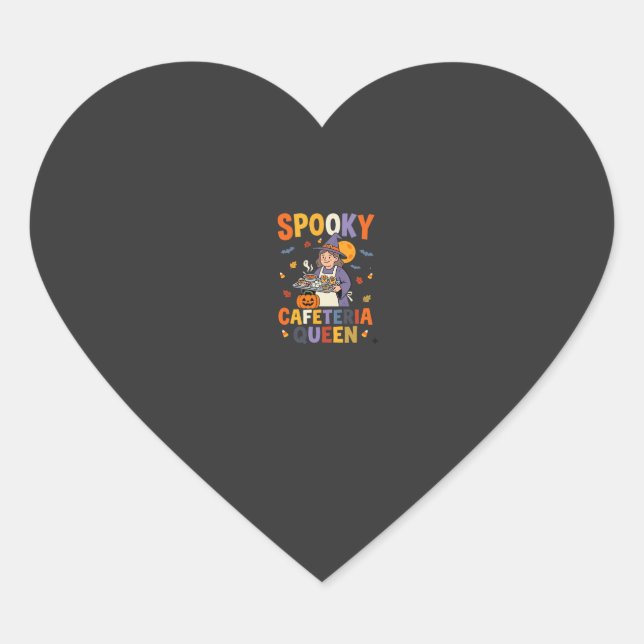 Halloween Cafeteria Queen Heart Sticker (Front)