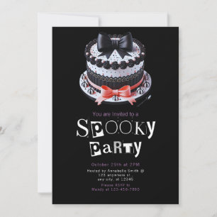 Halloween Cake Cute Modern Minimalist Halloween Invitation