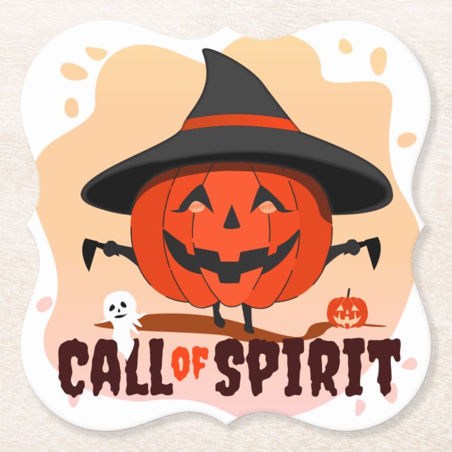 Halloween Call of Spirit Paper Coaster (Front)