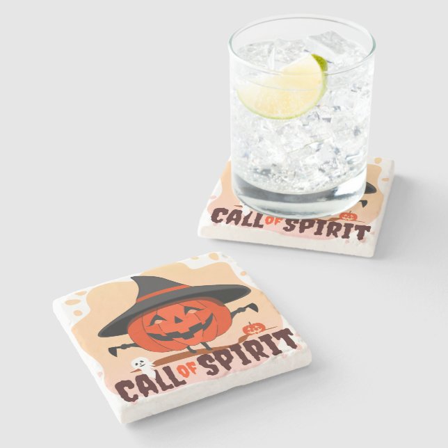 Halloween Call of Spirit Stone Coaster (Side)