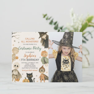 Halloween Calling All Monsters Birthday Photo Invitation
