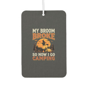 Halloween Camping Broom Vintage Horror Design Car Air Freshener