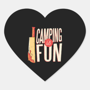 Halloween Camping Heart Sticker