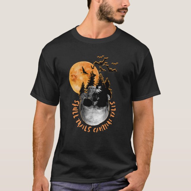 Halloween camping  skull T-Shirt  (Front)