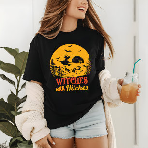 Halloween Camping Witch Funny Modern Tri-Blend Shirt