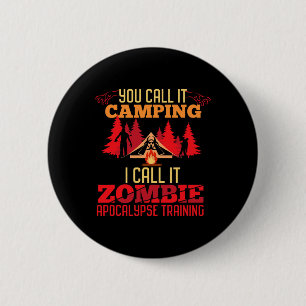 Halloween Camping Zombie Apocalypse Training Fun 6 Cm Round Badge