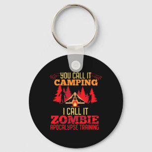 Halloween Camping Zombie Apocalypse Training Fun Key Ring