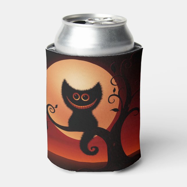 Halloween Can Cooler/Black Cat Cooler (Can Front)