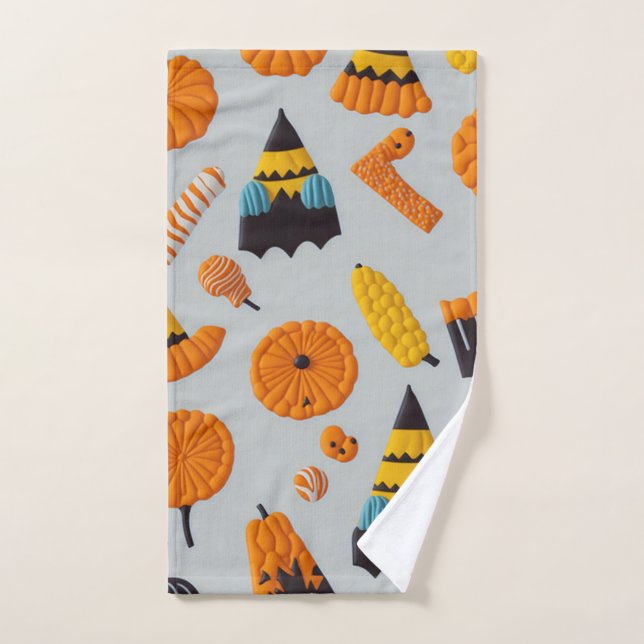 Halloween Candies Pattern Hand Towel (Hand Towel)