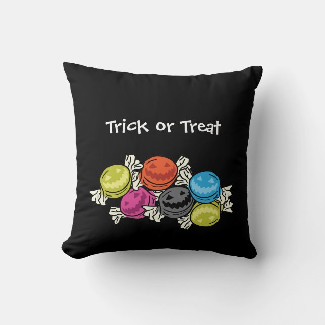Halloween Candies Throw Pillow (Front)