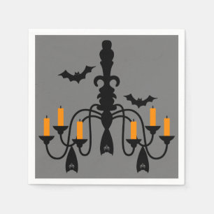 Halloween candles and bats chandelier napkin