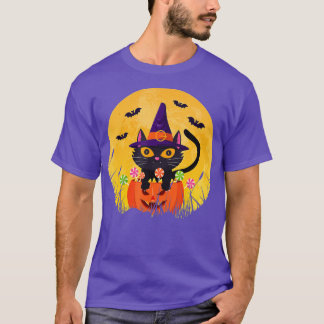 Halloween Candy Black Cat Scary Pumpkin On the Moo T-Shirt