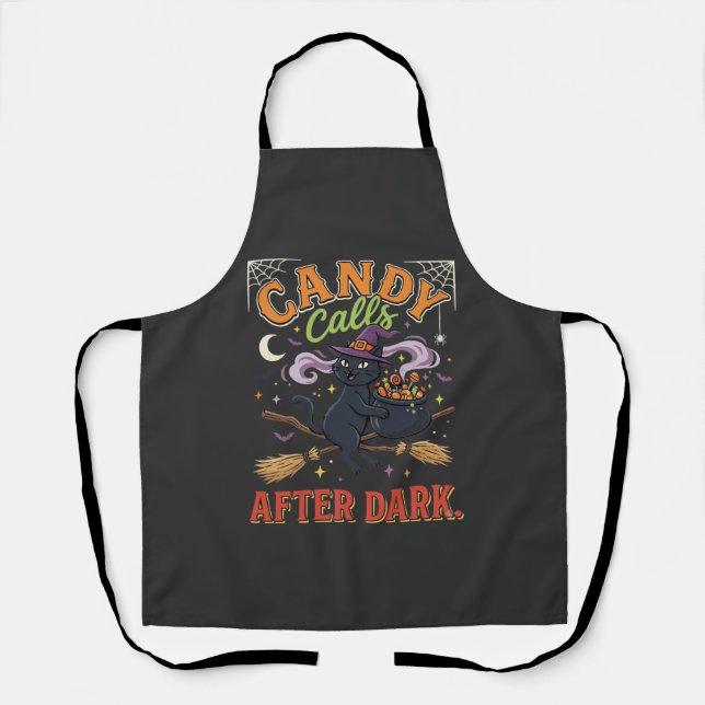 Halloween Candy Calls After Dark Apron (Front)