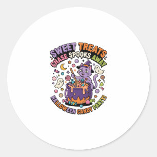 Halloween Candy Cauldron Spooky Treats Classic Round Sticker