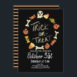 Halloween Candy Chalk Style Costume Birthday Invit Invitation<br><div class="desc">Cool Party Invitations with illustrated Halloween theme.</div>