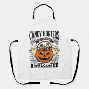 Halloween Candy Collector Vintage Engraving Pumpki Apron