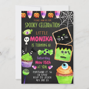 Halloween Candy Cookies Birthday Invitation