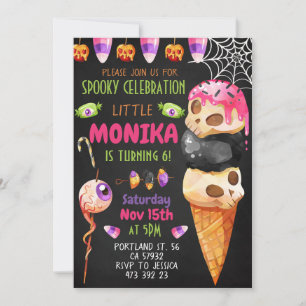 Halloween Candy Cookies Kids Birthday Invitation 