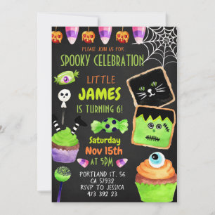 Halloween Candy Cookies Kids Birthday Invitation