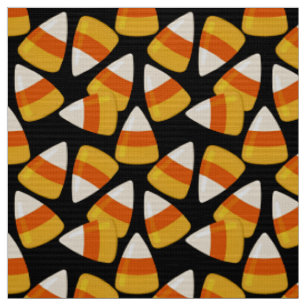 Halloween Candy Corn Black Fabric